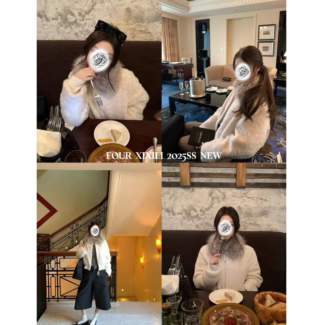 XIXI2025NEW! | 里斯本电车 |毛领秋冬时髦款网红加厚毛毛外套