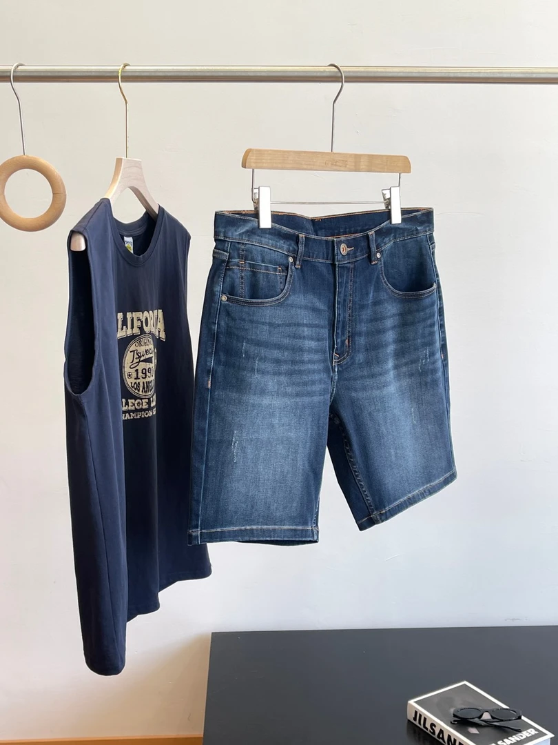 特！舒适棉弹！商场余D 弹力直筒休闲牛仔短裤 C12 男装 H6505