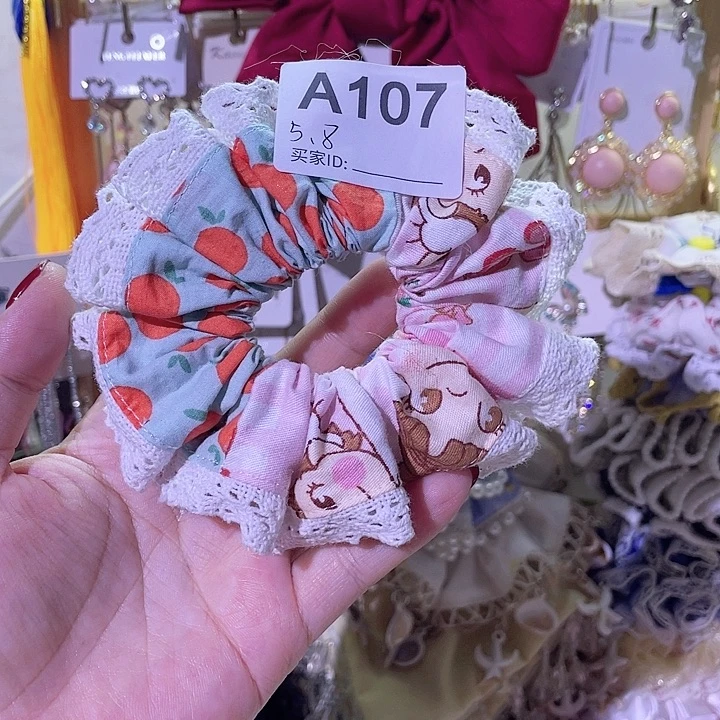非金属布艺拼色小发圈