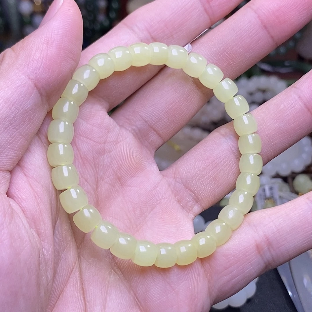 未镶嵌手链和田玉黄口单圈约7mm