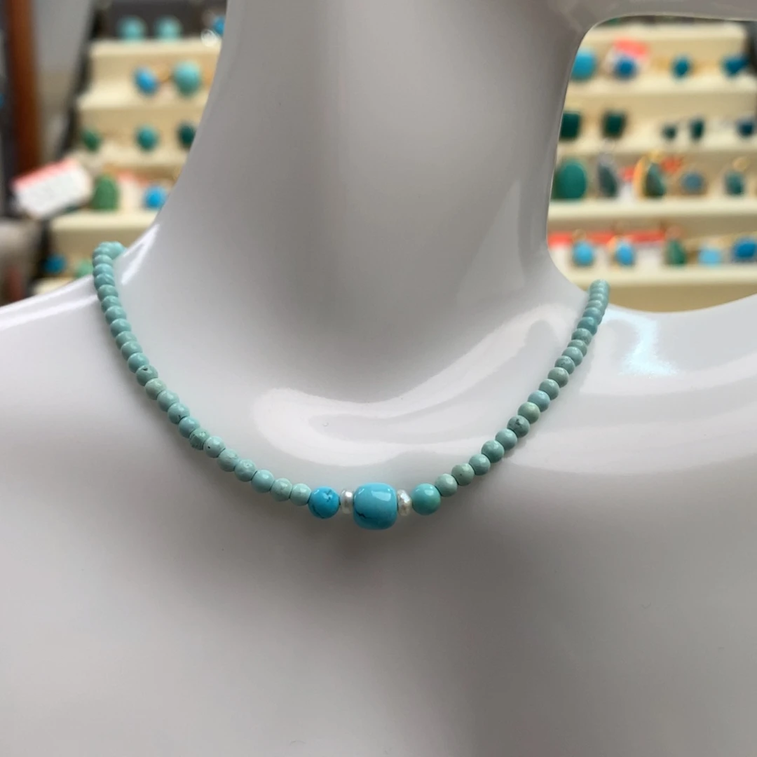 未镶嵌绿松石设计款锁骨链