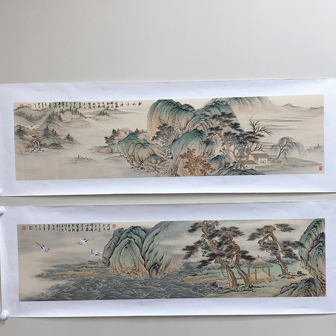 国画明锐四尺对开精品佳作