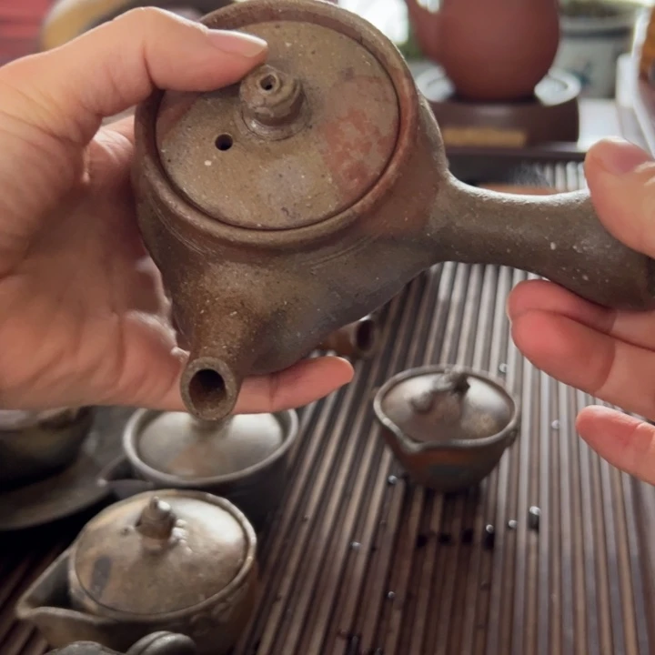 备前烧侧把壶好看好看