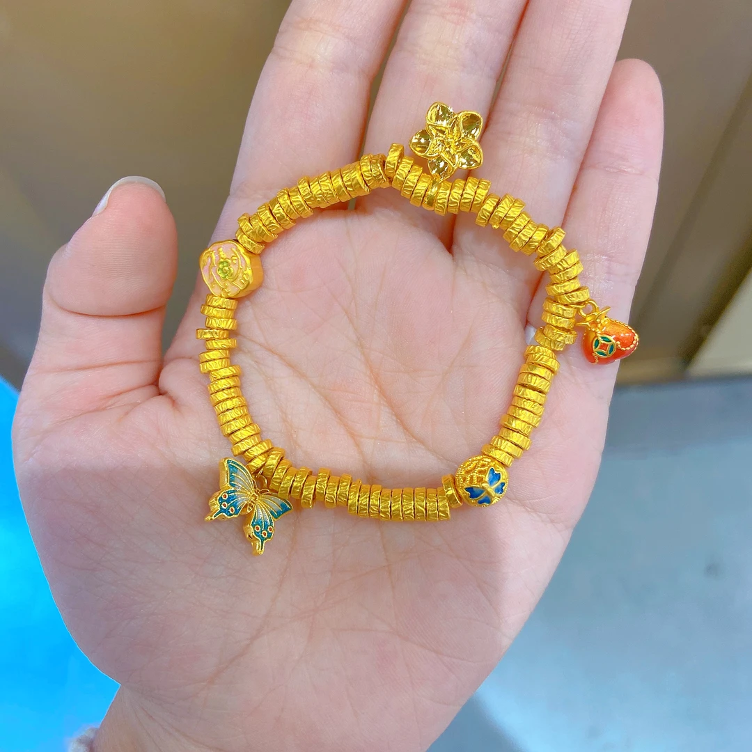 5D 足金999 黄金盘缠手串6.07克