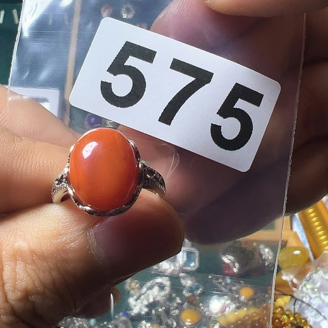 南红玛瑙戒指银S925镶嵌?**?