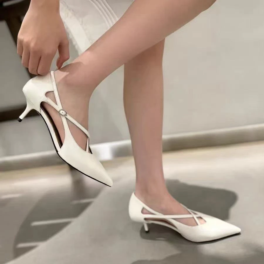 C6913 米白色  夏季新款2025新款气质细高跟包头时装凉鞋