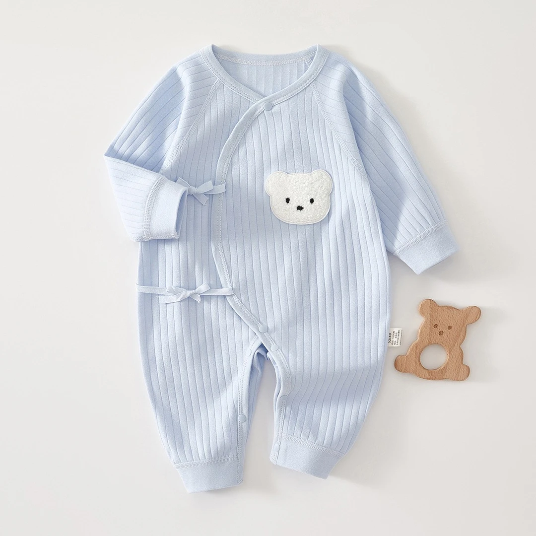 a类新生婴儿儿衣服秋款四季纯棉和尚服春秋0-3月6个月宝宝连体衣