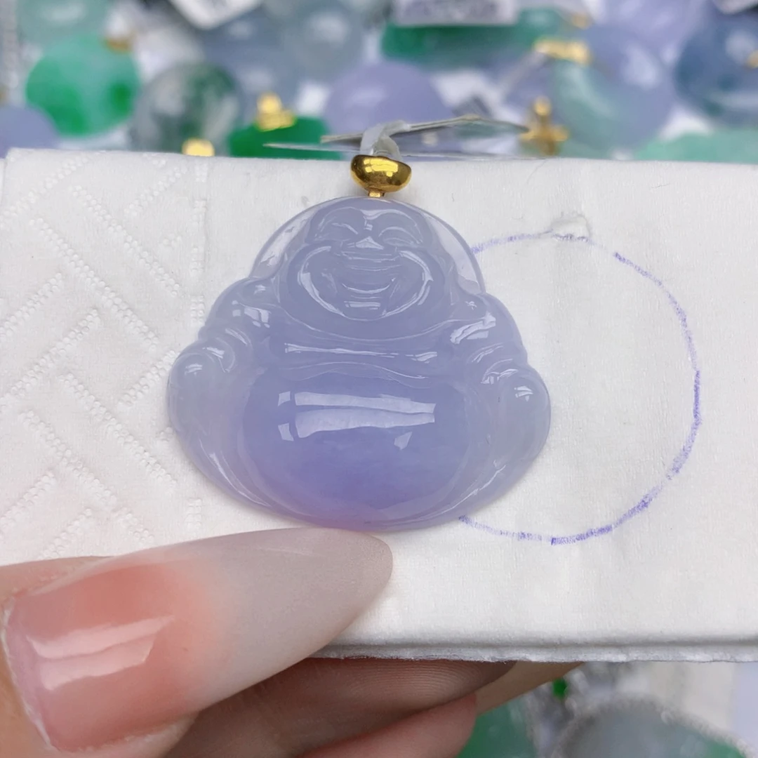 翡翠18K金镶嵌颈饰天然缅甸翡翠a货百元以上9元证书费自理