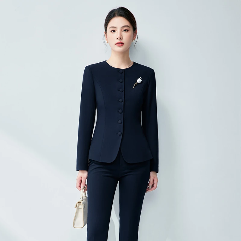 职业套装女秋冬气质酒店接待美容师售楼部工作服正式场合女装套装