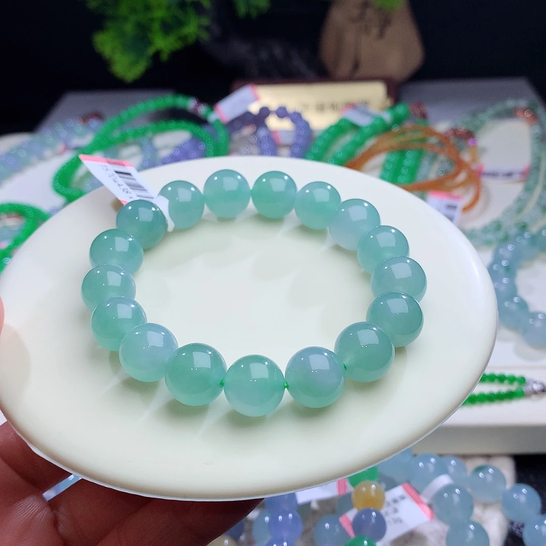 未镶嵌手串翡翠卡11+mm