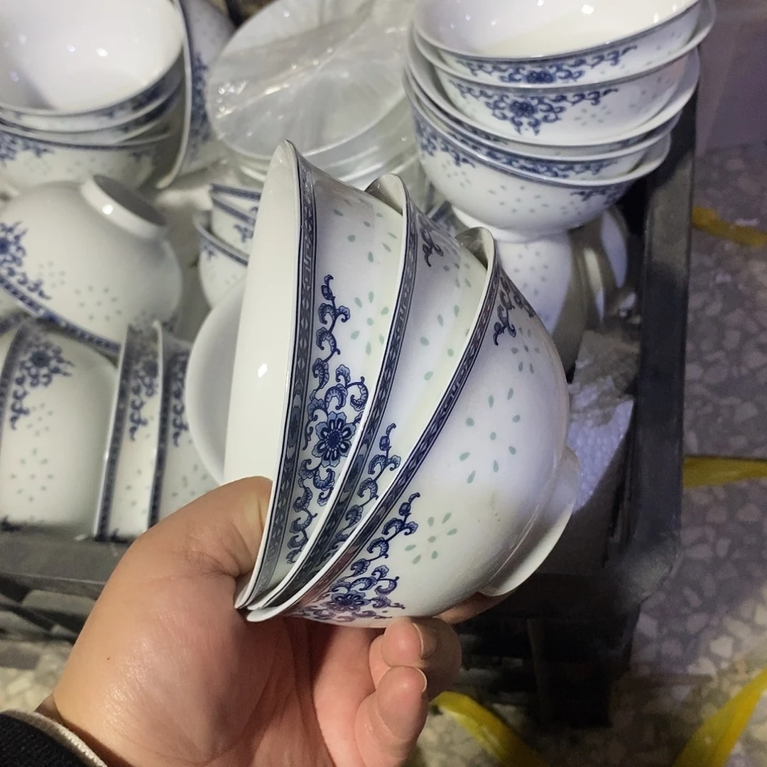 摆件陶微瑕4.75寸高温玲珑瓷碗3支