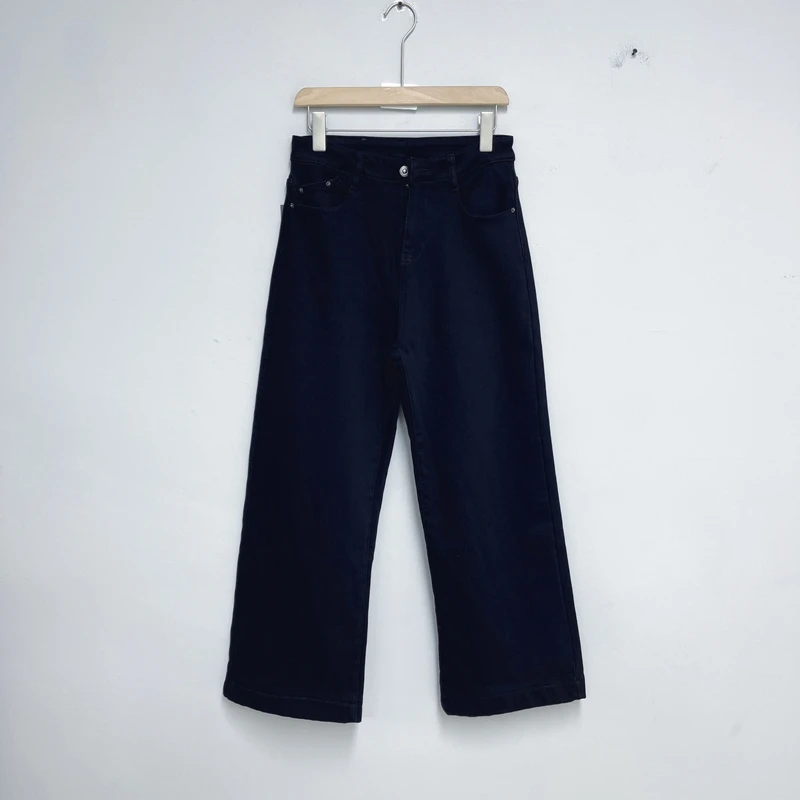 663-1菲家冬季牛仔裤 时尚百搭宽松加绒加厚黑色直筒裤