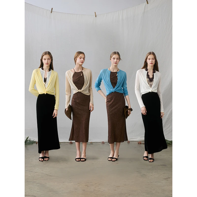 Mix Selection｜丝雾衫2.0 圆领显瘦毛织开衫外搭上衣MSGCJW0669