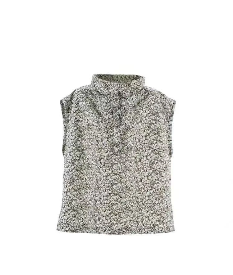 YOEYYOU设计师品牌 25春夏新品 抽绳高领印花上衣