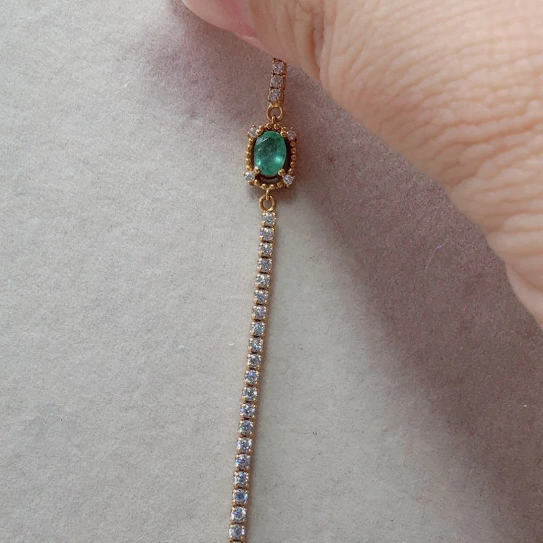 祖母绿手链银S925镶嵌国首质检