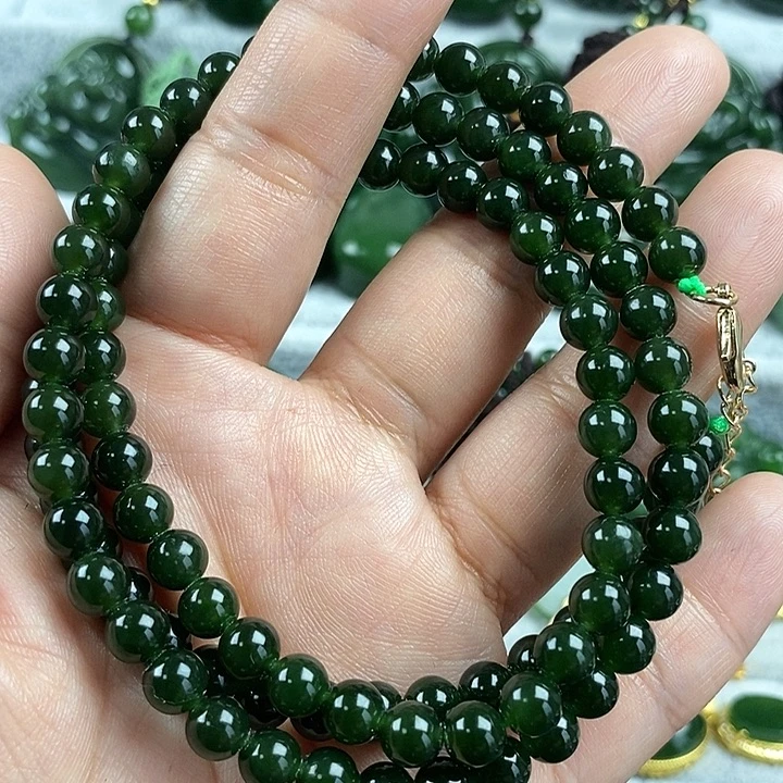 和田玉（碧玉）未镶嵌颈饰6mm