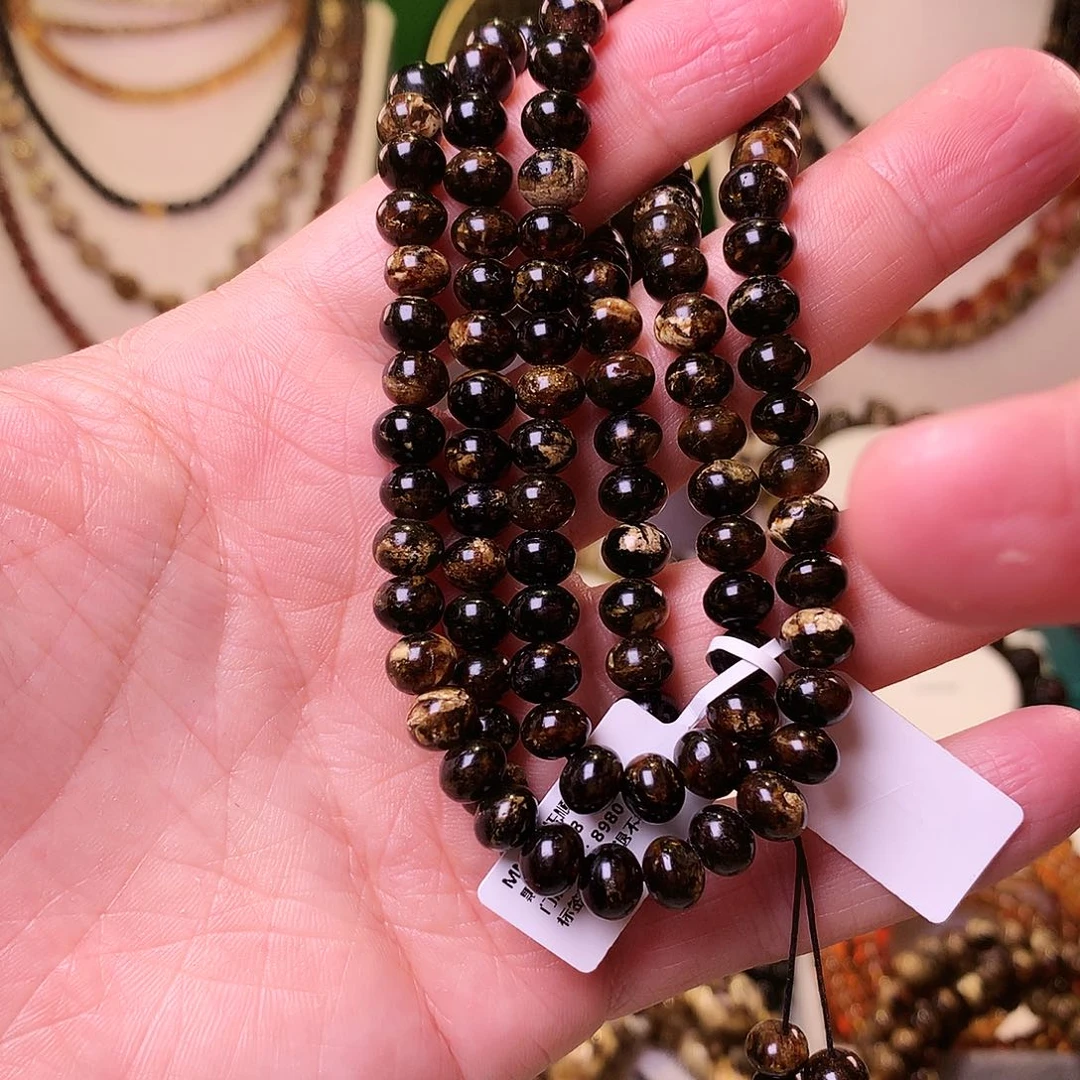 未镶嵌琥珀裸石抚顺黑花7+