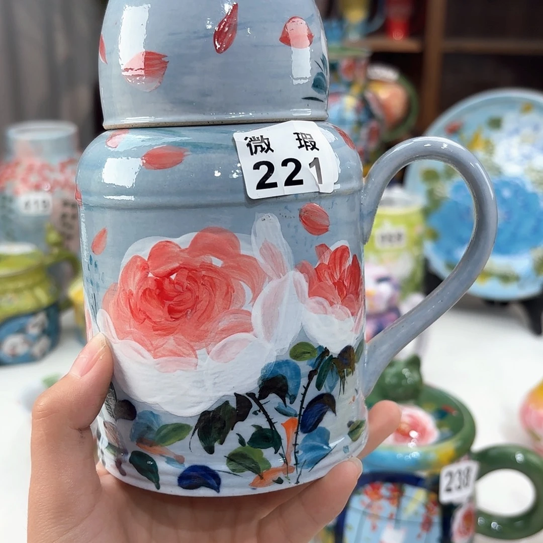 景德镇手绘高温釉下彩陶瓷茶具