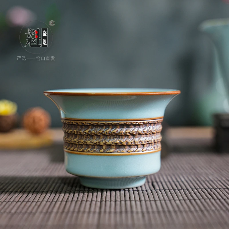 好客瓷魁店行二十年 重工马蹄杯 不完美 容量100ml 全手工 主人杯