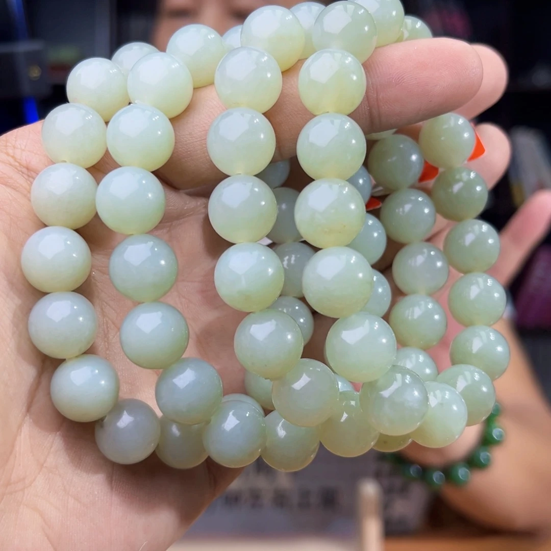 手串未镶嵌和田玉纯天然新疆且末料天空蓝卡12多样性发其一