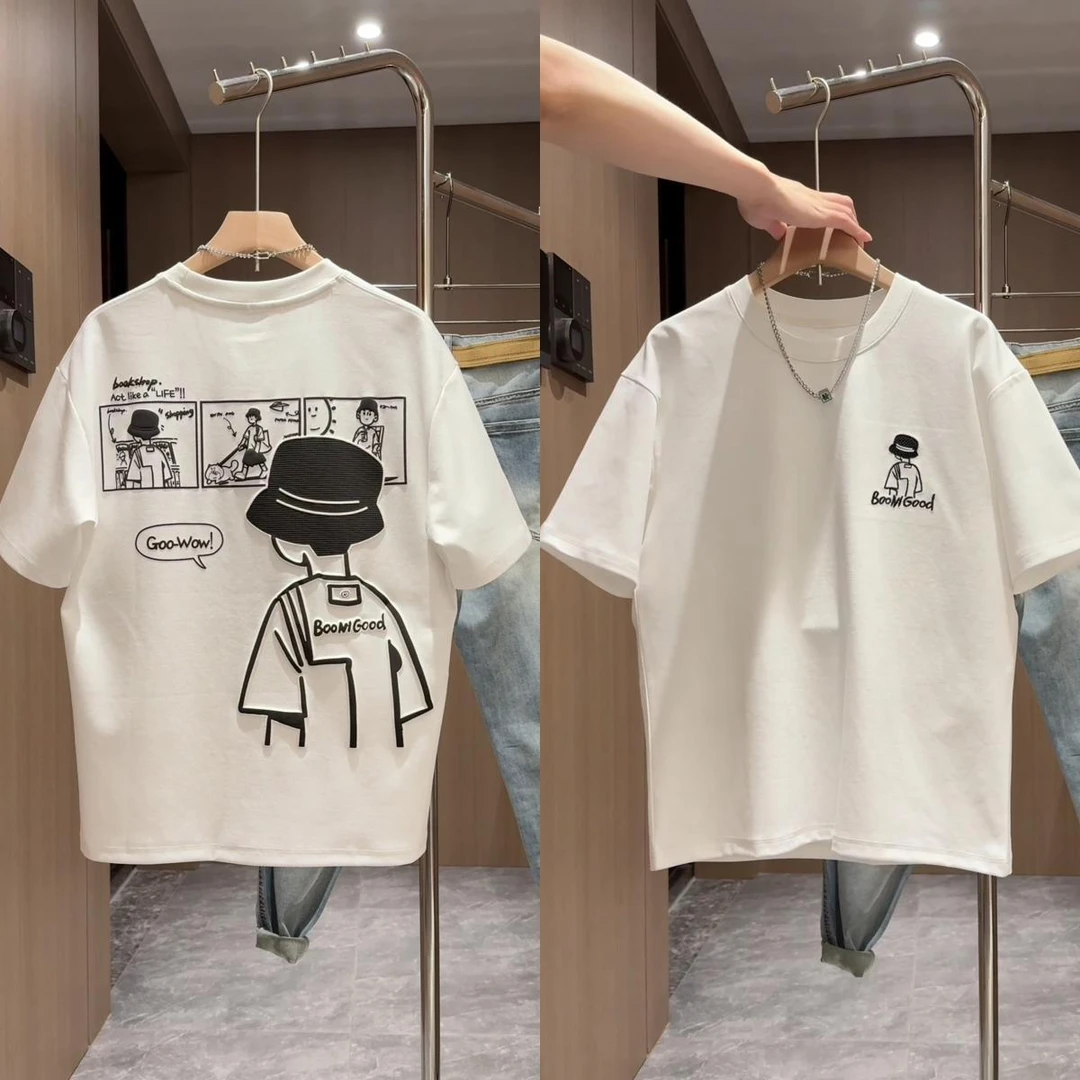 卡通动漫短袖宽松速干夏季男T恤中大童打底衫半袖韩版潮流