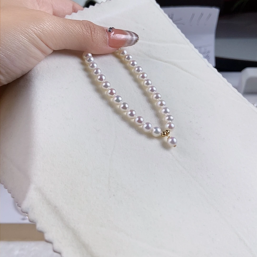 淡水珍珠手绳18K金镶嵌