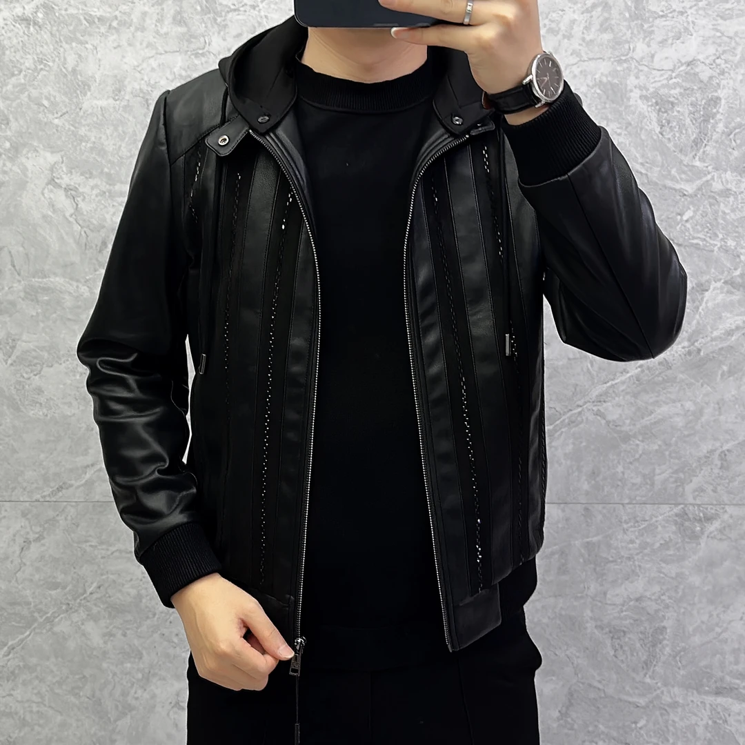 秋季新款韩版修身男士高端定制欧货轻奢时尚夹克外套男士上装