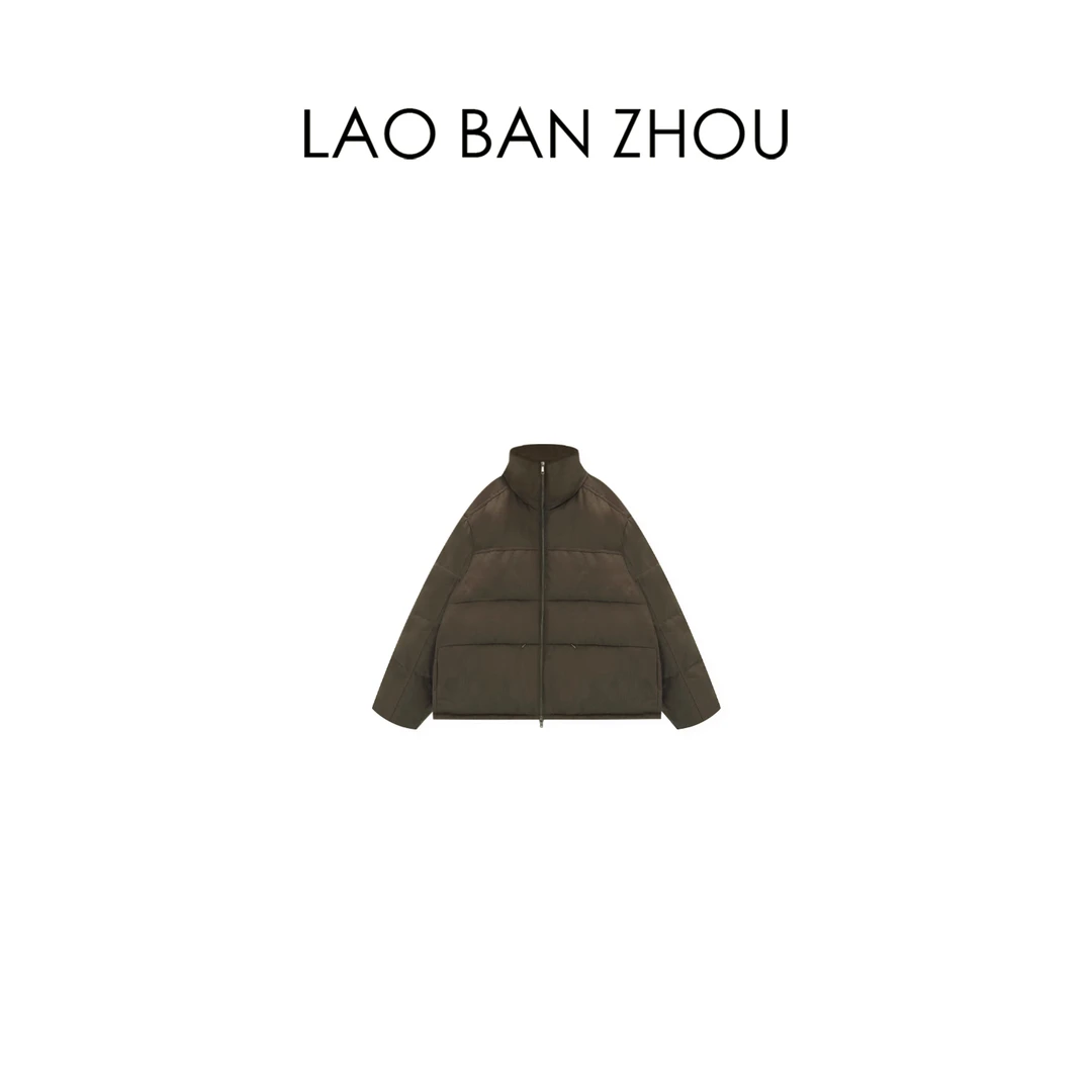 【老板周】复古风格 冬季新品立领双头拉链厚实羽绒外套
