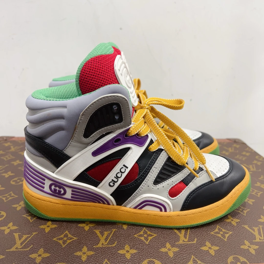 99新 GUCCI/古驰 安洁利严选 高帮板鞋 尺码37成色看直播GSS25143
