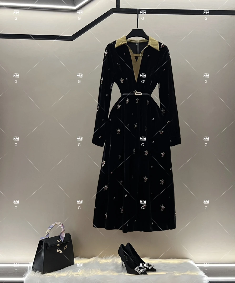 春夏丨设计师轻奢法式印花女士连衣裙 GS-57310