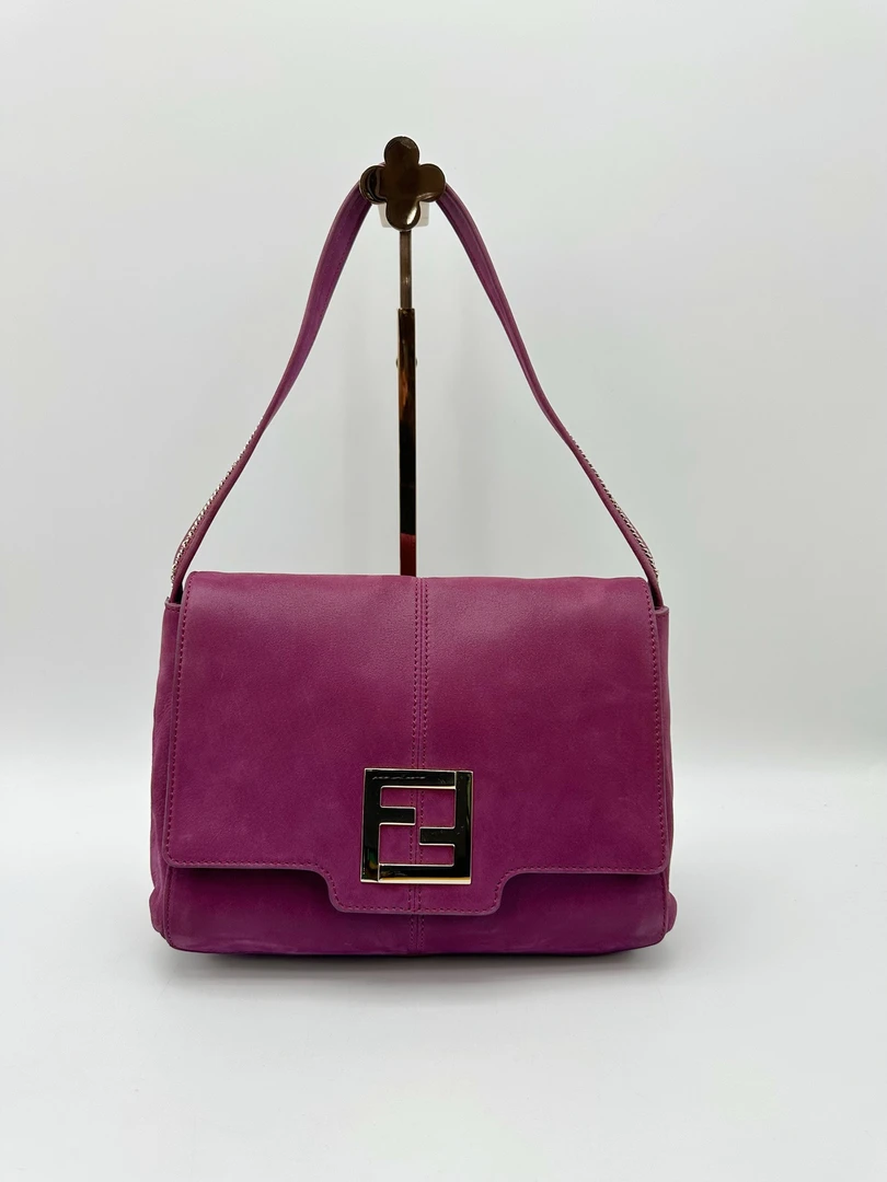 95新 FENDI/芬迪 全皮单肩腋下包法棍包17329
