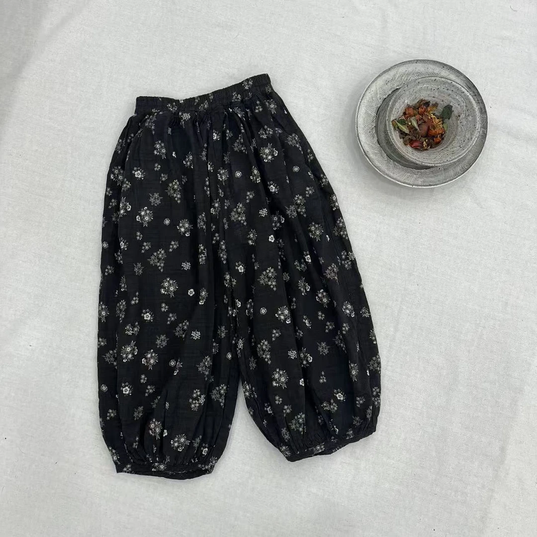 〖姐姐家〗2025夏款儿童萌娃穿搭碎花休闲裤bt6082