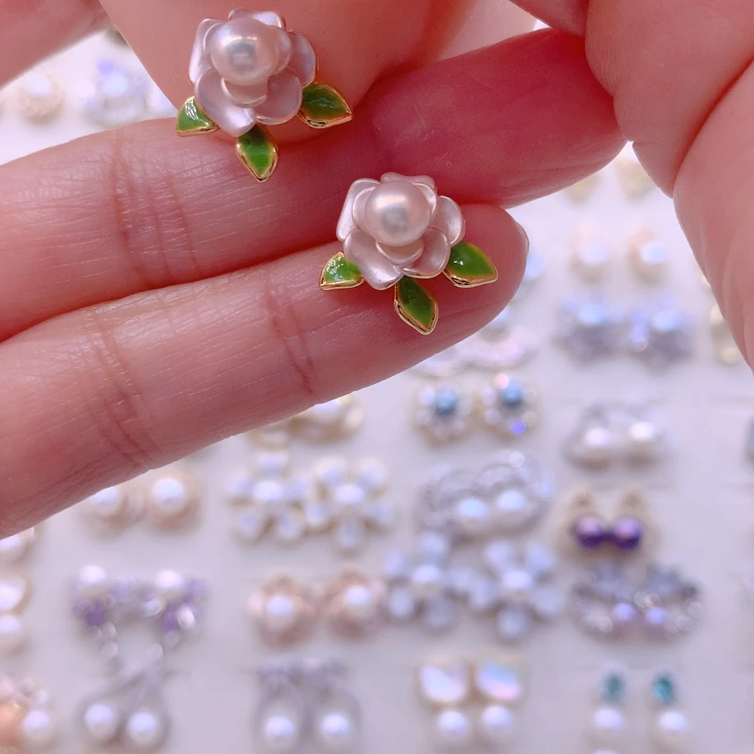 耳饰合金淡水珍珠