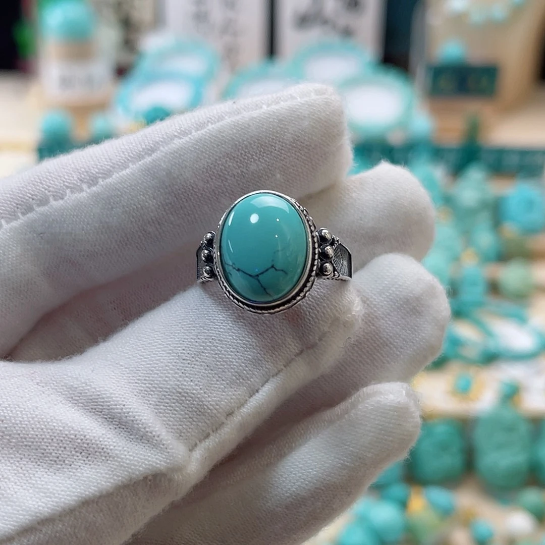 绿松石珠宝奇石银S925镶嵌