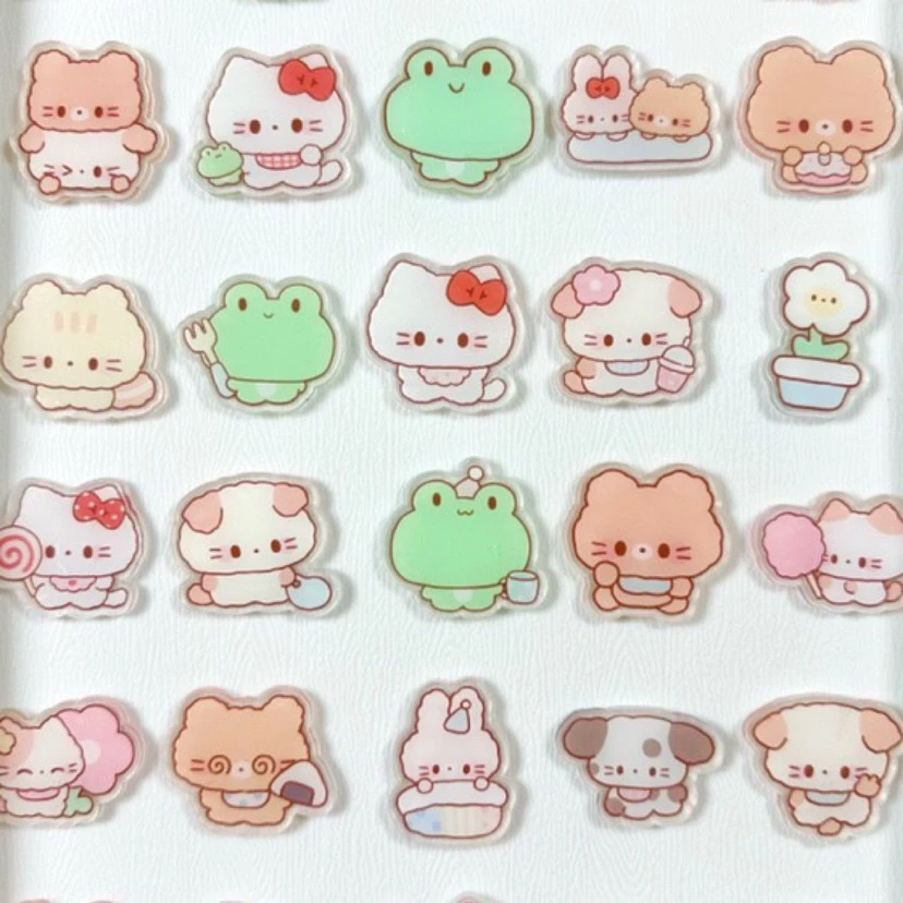 【4cm一口甜福福】手绘亚克力片片DIY手机壳pp夹钥匙扣冰箱贴