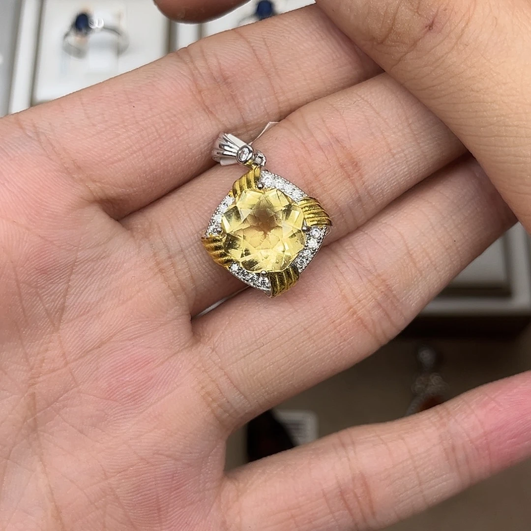 颈饰银S925镶嵌黄晶