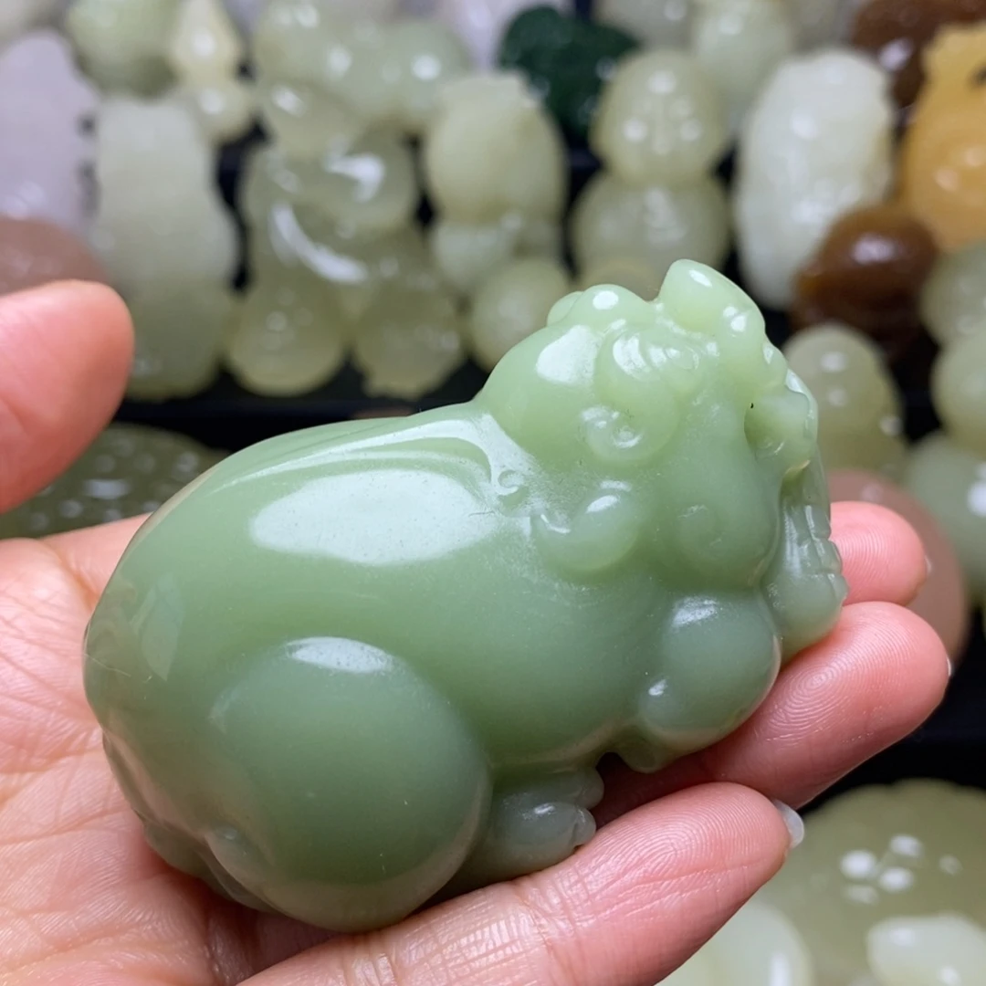 冬***、玉天然桌面小摆件