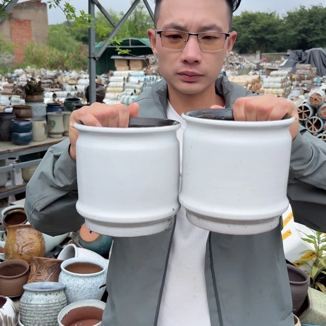 紫砂花盆瑕疵09两个两个