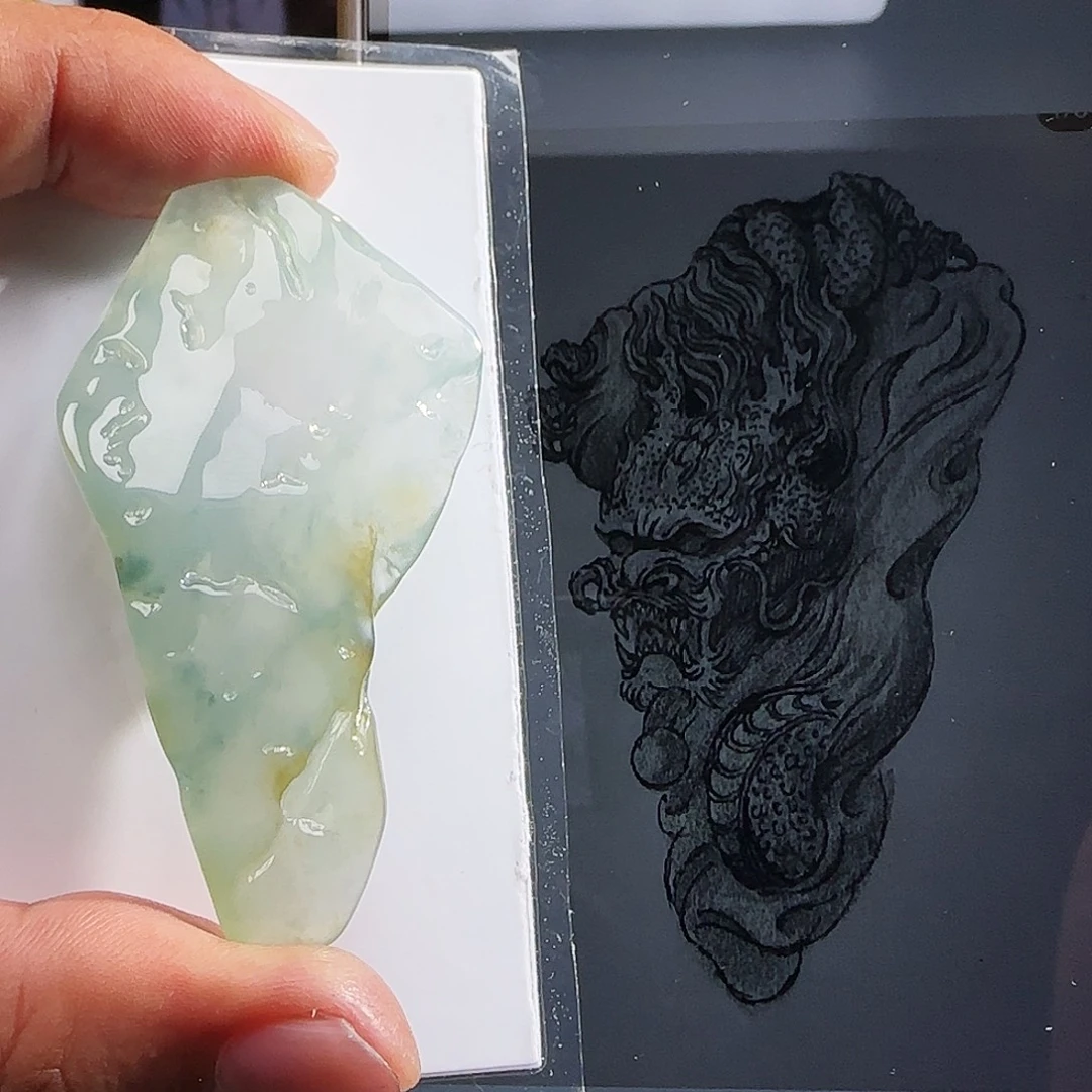 定制翡翠未镶嵌缅甸天然A货翡翠，含老师工艺