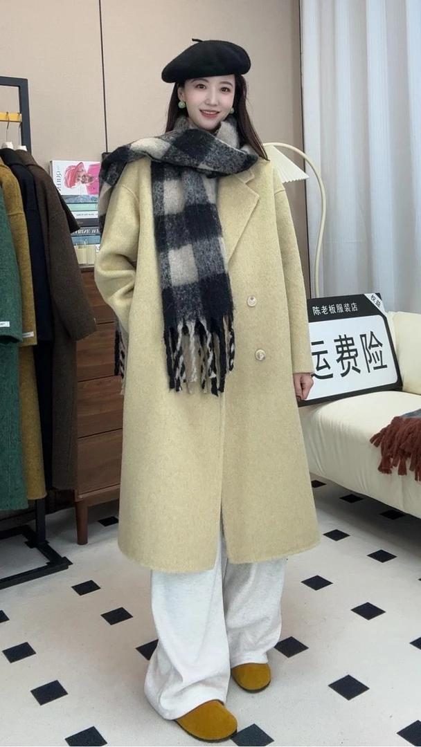 【陈老板专属】【韩剧女主二代】双面加厚长毛羊毛小个子高克重很美