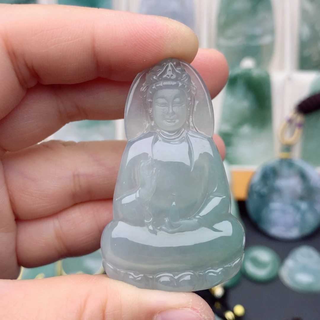 翡翠未镶嵌颈饰洋****素衣观音