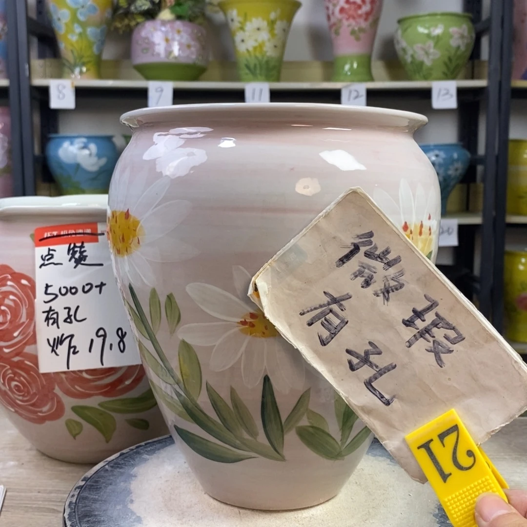 景德镇手工手绘陶瓷花盆