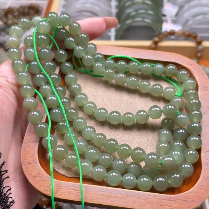 和田玉珠串8mm未镶嵌