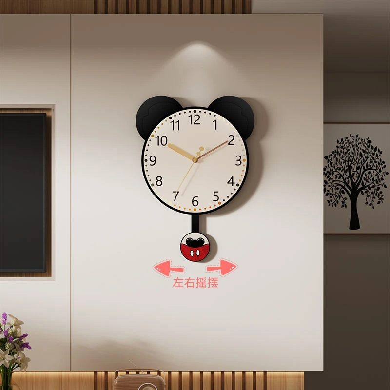 新款创意客厅挂钟卧室装饰挂墙时钟家用钟表免打孔日历石英钟挂表