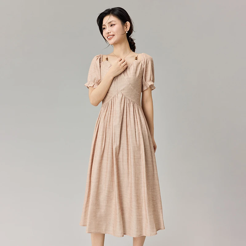 夏季法式连衣裙欧若风中长裙甜美显瘦长裙时尚气质休闲60151-3