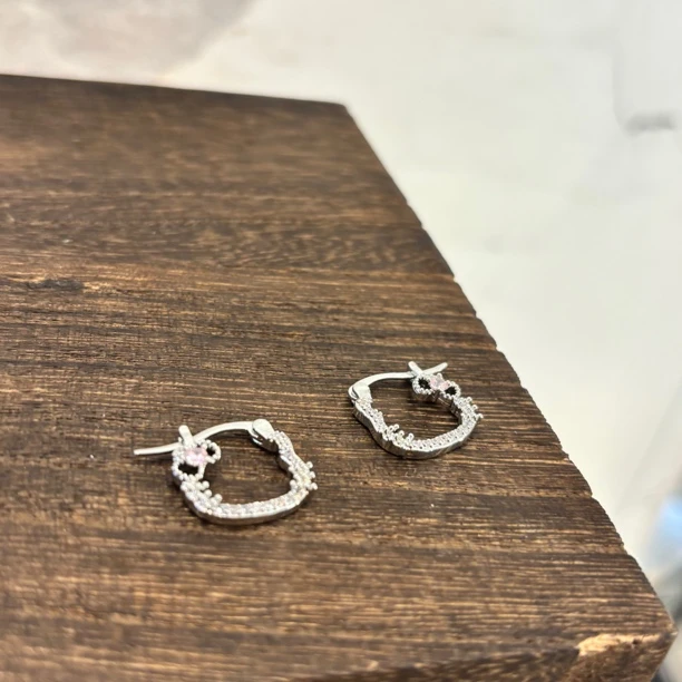 铜合金合成锆石耳饰 镂空kt耳环EH3450