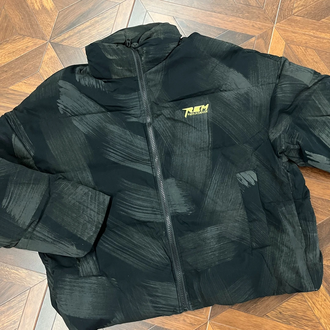 美式复古刷漆涂鸦羽绒服保暖外套81604