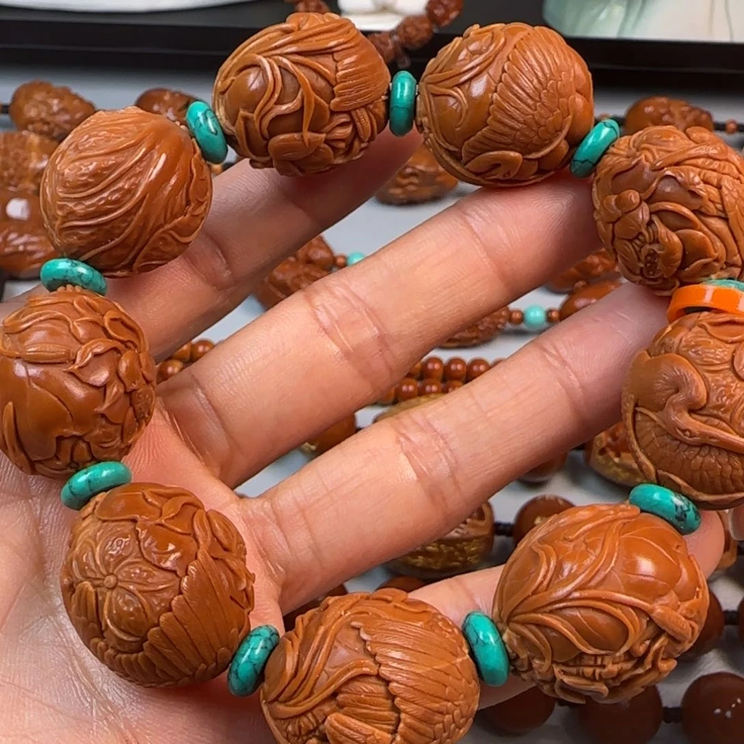 橄榄核手串/手链2.1尺寸铁核八鹭来财手串