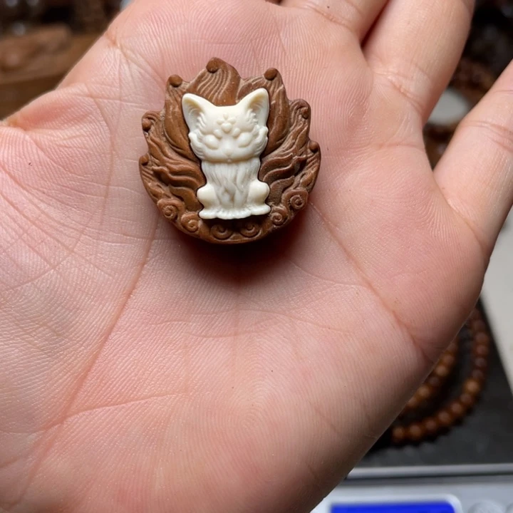 檀香木吊坠檀香狐狸