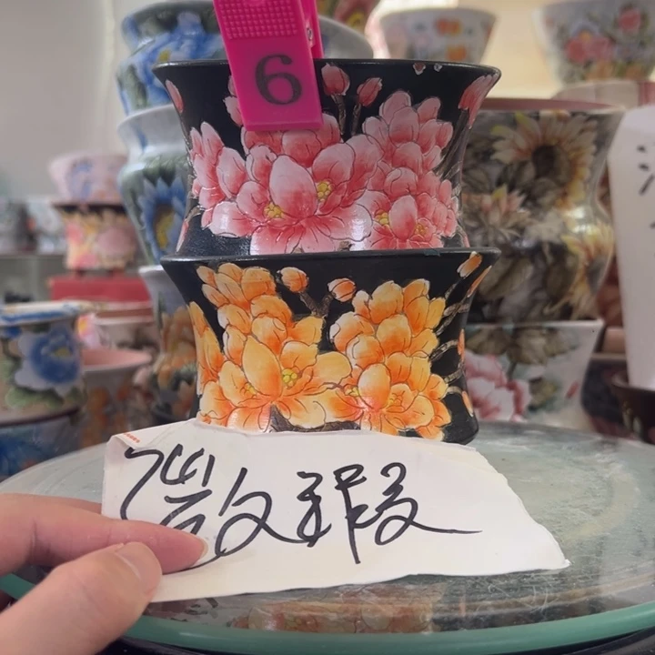 景德镇手绘花盆满38包邮偏远地区除外